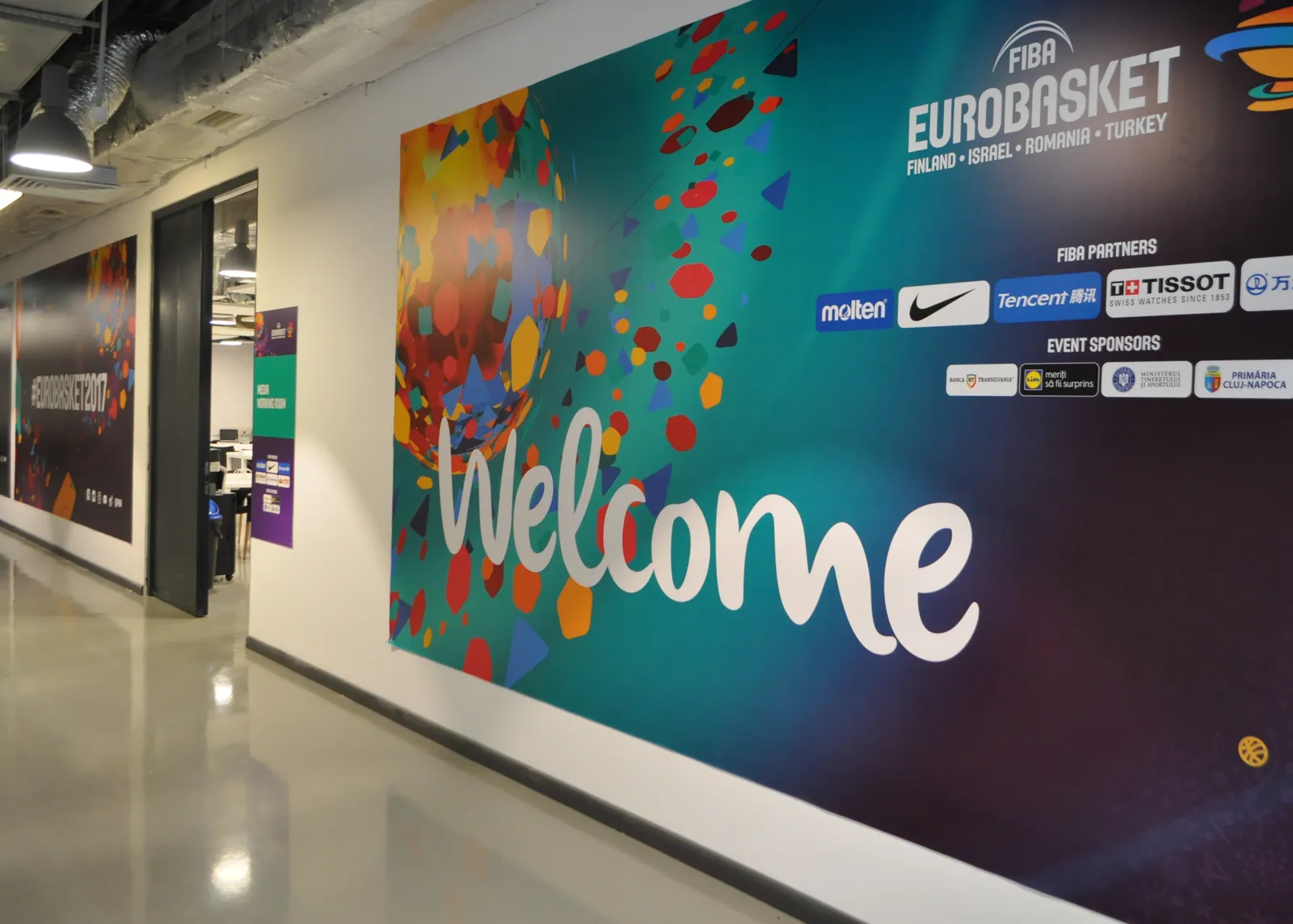 Perete Welcome EuroBasket 2017 în Sala Polivalentă