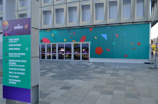 Fațadă decorată EuroBasket